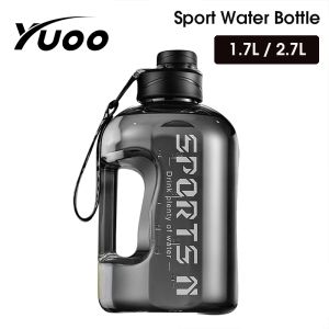YUOO 1.7L 2.7L Large Capacity Sports Water Bottle Portable Food-Grade Fitness Leak-proof Shaker Bottle BPA Free