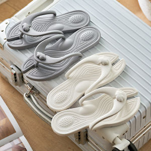 Portable Travel Foldable Flip Flops for Men and Women Anti-Slip Bathroom Beach Slippers for Couples Smeer Japanese Style