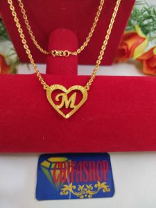 kalung  titanium nama sendiri custome lapis emas 24k