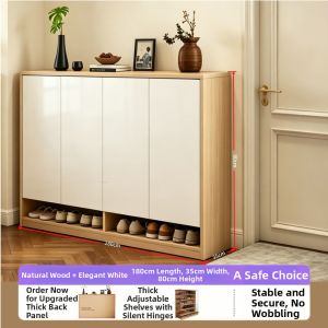 ENLUOLIJIA | Moisture-Resistant Entrance Hallway Wooden Shoe Cabinet