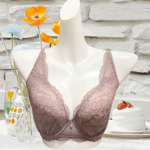 Bonny Comfortable Breathable Full Cup Ultra Thin Lace Triangle Wide Side Bra U-Back Design Nylon Material Four Seasons Use