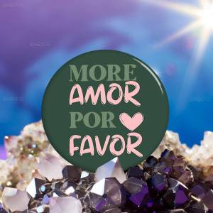 Nordic More Amor Por Favor Colorful Tinplate Pin Button Custom Anime Role Old-school Brooch Collar Badge Jewelry Gift Fans
