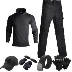 Tactical Uniform Suit Multiple Training Kits Camo Airsoft Hunting Paintball MC Clothes CP Combat Tops+Cargo Pocket Pants