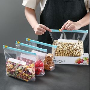 Food Storage Bags Wrap Plastic Ziplock Bags Reusable Refrigerator Organizer Fruit Grain Fresh-Keeping Plastic Storage Container