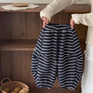 Korean Style Girls Casual Stripe Pants