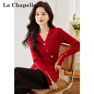 La Chapelle | New Year Ambience Cross V-Neck Fitted Sweater