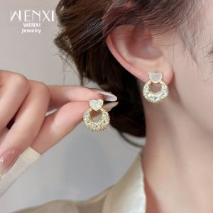 WENXI | Heart-shaped Shell Glitter Luxury Earrings