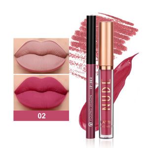 YOUNG VISION Dual Color Lip Liner ลิปกลอส Combo Set สีแสดงกันน้ํา Sweatproof Non-Sticky Cup Lip Gloss Set