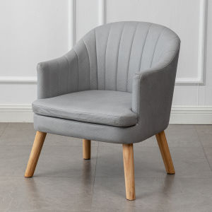 Modern Minimalist Bedroom Makeup Chair Backrest Small Size Comfortable Luxury Sensation Wooden Material High Elastic Foam Sponge