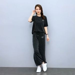 Leisure Fashion Large Size Set Womens Spring/Summer New Slim and Age Reducing Two Piece Set