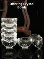White Crystal Glass Bowl Transparent Holy Water Cup for Home Indoor Seven Offerings Eight Bowls Lamp Bowls Decorative Pieces. 