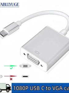 USB-C to VGA Adapter Compatible iPhone 15 Pro/Max MacBook Pro/Air 2023 iPad Pro iMac S23 XPS 17 Surface Book 3 Waiting for Equip