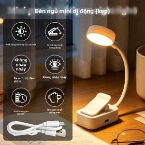 Đèn Đọc Sách LED Có Thể Sạc Lại Với Cổ Ngỗng Linh Hoạt Độ Sáng 3 Cấp Độ Có Thể Điều Chỉnh Đèn Đọc Sách Di Động Bảo Vệ Mắt Dùng Cho Ban Đêm