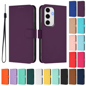 Luxury Casing For Samsung Galaxy M35 S25 Ultra S24 FE 5G S25 Plus S25+ Slim Wallet Card Slot Soft Leather Flip Magnetic Skin Protect Stand Cover Case