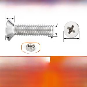 304 Stainless Steel Screw Nut Set Combination Flat Head Sink Head Fastener Complete M3M4M5M6M8 Hardware Tools Bolts