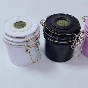 Eyelash Extension Glue Storage Tank With Temperature and Hygrometer Activated Carbon Seal Leak-proof Jar Container Makeup Tool