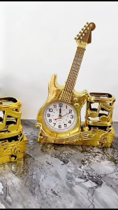 [MSIA SHIP] NOVELTY Cute Guitar Violin Saxophone Design Alarm Clock Pen Holder Study Table Clock Desk Organizer School Stationery Birthday Gift Christmas Gift Souvenir Gifts Lucky Draw Gift Ideas for Music Lover Student Teacher Teachers Day Farewell Gift