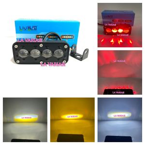 Lampu Tembak Laser 4 MATA LED Model Kotak Laser Devil Merah Merek Lui HJG