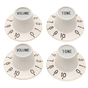 Musiclily Pro Fine 24 Splines Witch Hat Knobs Top Hat Knobs Tone Volume Control Knobs for Electric Guitar Bass Amplifier Effect Pedal (Set of 2T2V)