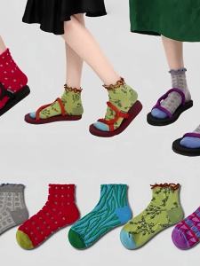 French Design Womens Ankle Socks No-Bone