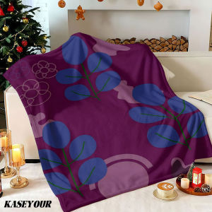 Beast Kingdom | Indigo Foliage Winter Summer Flannel Blanket Throw Fleece Soft Fuzzy Plush Cozy Fleece Blankets for Sofa Ideal Gifts