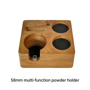 JUSTINLAU | JUSTINLAU 51/58mm Coffee Powder Pressing Base Handle Support Frame Adjustable Multi-functional Solid Wood Powder Pressing Base