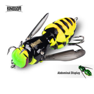Kingdom Wasp Crawl Bait 4.2g 40mm 6.6g 48mm Floating Insect Bionic Swimbaits Topwater Hard Baits For Bass Carp Pike Fishing