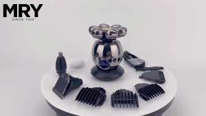 Men Grooming Kit Wet Dry Electric Shaver Beard Hair Trimmer Electric Razor Recharged Bald Head Shaving Machine LCD Display