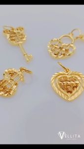 [VJ]Gold Pendant “Abacus” *Beads are movable* Mickey21/Heart/Dollar/Key 999.9 Bangkok Gold Plated *Persist916 <Loket Sempoa>