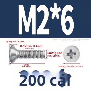 BAIRUITE | Ốc Vít Đầu Phẳng Chìm Inox 316