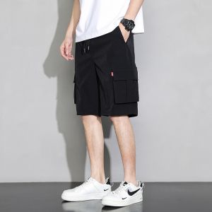 ROMON | Romon Mens Workwear Short Pants Summer Thin Trendy Loose Ice Silk Casual Sports Five-Quarter Pants Youthful Vitality Style