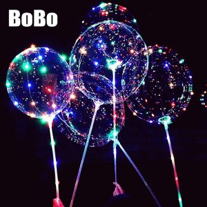 Transparent DIY Shiny Bobo Balloons LED Fairy Light BoBo Balloon for Wedding Birthday Party Decoration