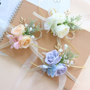 INS European Rose Lawn Wedding Wedding Bride Bridegroom Bridesmaid Groomsman Parents Corsage Wrist Flower Boutonniere
