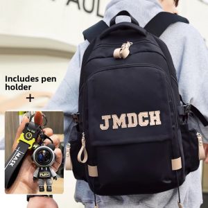 Large Capacity Backpack for Middle And High School Boys Student Backpack with Spine Protection Features Street Style Soft Shoulder Bag