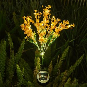 1PC 7-Head Outdoor Solar Rapeseed Flower Ground Plug-In LightSuitable for Garden CourtyardLawnPartyPathBalcony Decoration