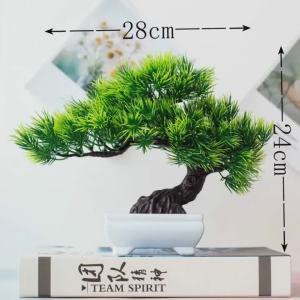 Artificial Plants Potted Bonsai Green Small Tree Plants Fake Flowers Potted Ornaments for Home Garden Decor Party Hotel Decor