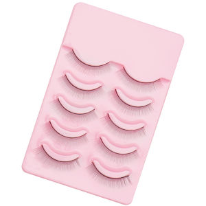 5 Pairs Per Tray Practice False Eyelashes Natural Synthetic Fiber Training Lash Strips For Beginner Eyelash Extension Practice