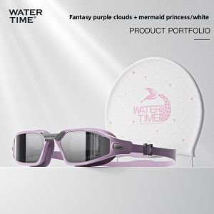WATERTIME | Men's Professional Prescription Anti-fog Swimming Goggles Cap Set