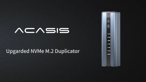Acasis Dual NVMe M.2 SSD Enclosure 20Gbps Offline Cloner Dual Bay 8TB Capacity 1GB/s Transfer Built-in Cooling Fan Supports 2230-2280 SSDs for Content Creators