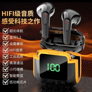 LS Bluetooth Headset Long Battery Life Waterproof PRO90 Wireless Bluetooth Headset Intelligent Digital Display Bilateral Stereo Sports Headset Universal Fitness Running Bluetooth 5.0 Headset for All Mobile Phones