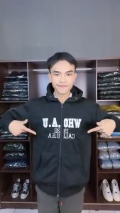 Sweater Hoodie WHO AU 1920 Merah / Hoodie Pria Abercrombie Motif Bordir Ukuran M-L-XL-XXL COD