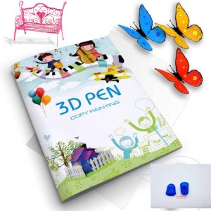 12/22 sheets of 3D printer drawing stencil paper template for 3D printing pen pattern and clear plate set