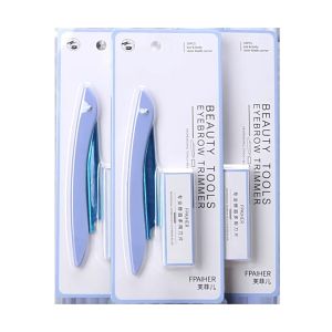 Eyebrow Trimmer，Portable Light Weight Convenient Storage Versatile Stainless Steel Sharp Long-Lasting Precision-Designed Safety with Non-Slip Grip Easy Control for Makeup Tools Face Facial Hair Remover