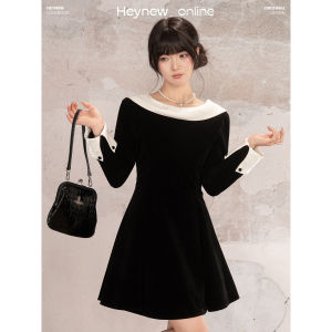 loveheynew | Đầm Dài Tay Đen Kiểu Mùa Đông Giảm Cân