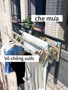 Giá Phơi Quần Áo Gấp Gọn Inox Điều Chỉnh Được Chất Lượng Cao - Phơi Sẵn Trong Nhà và Ngoài Trời - Dành Cho 170kg