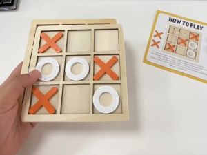 Mamibayi Puzzle Xo Tic Tac Toe Mainan Edukasi Catur Tic Tac Toe Puzzle Kayu Chess Xo Anak