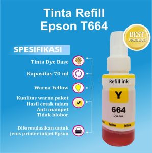 Tinta Printer Epson 664 Premium L120 L210 L220 L300 L310 L350 L565