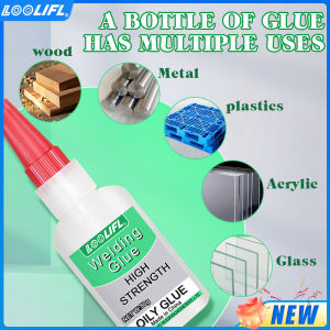 LOOLIFL 50g Welding High Strength Oily Glue - Universal Superglue Mighty Instant Glue for Resin Ceramic Metal Glass