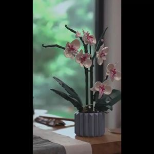 Flowers Dekorasi Rumah Blok Bangunan Orchid Green Plant Bouquet Varietas Succulent Creative  Mainan Edukasi