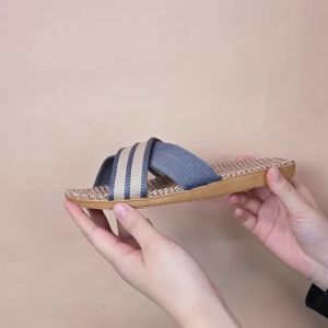 Plus Size WomenS Slippers Flat Sandals Linen Lightweight Casual Summer Slippers Women For Home Free Shipping